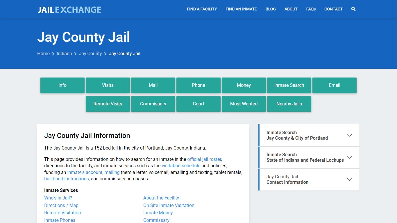Jay County Jail, IN Inmate Search, Information - Jail Exchange